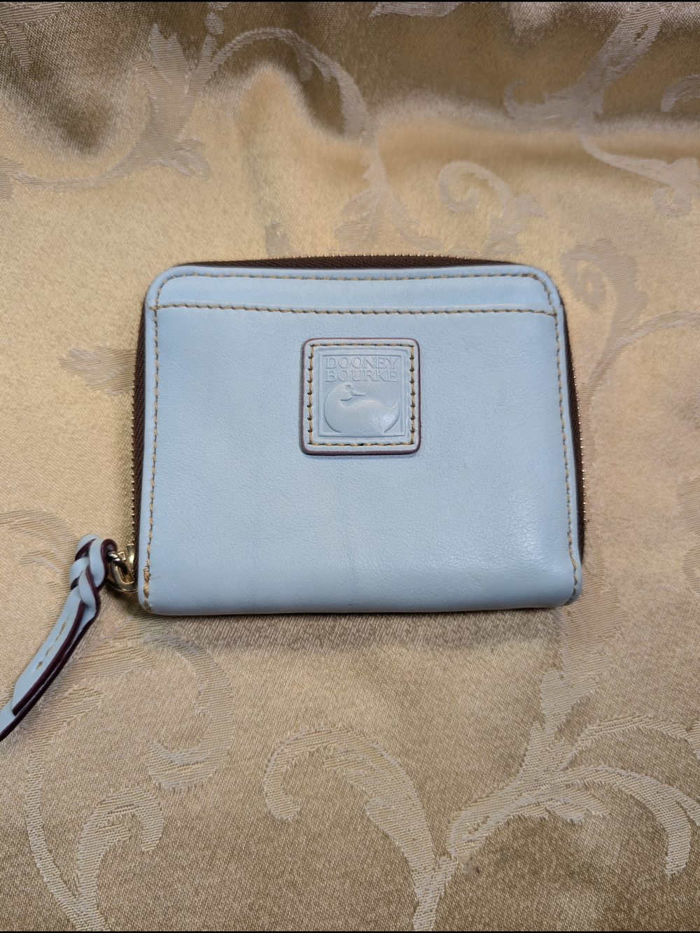 Dooney & Bourke Pale Blue LeatheSmall Zip Wallet